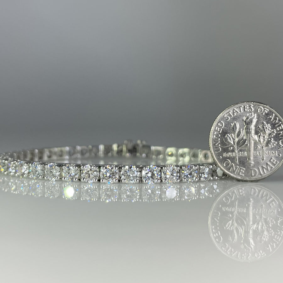 14K White Gold Lab Grown Diamond Tennis Bracelet 9.57ct