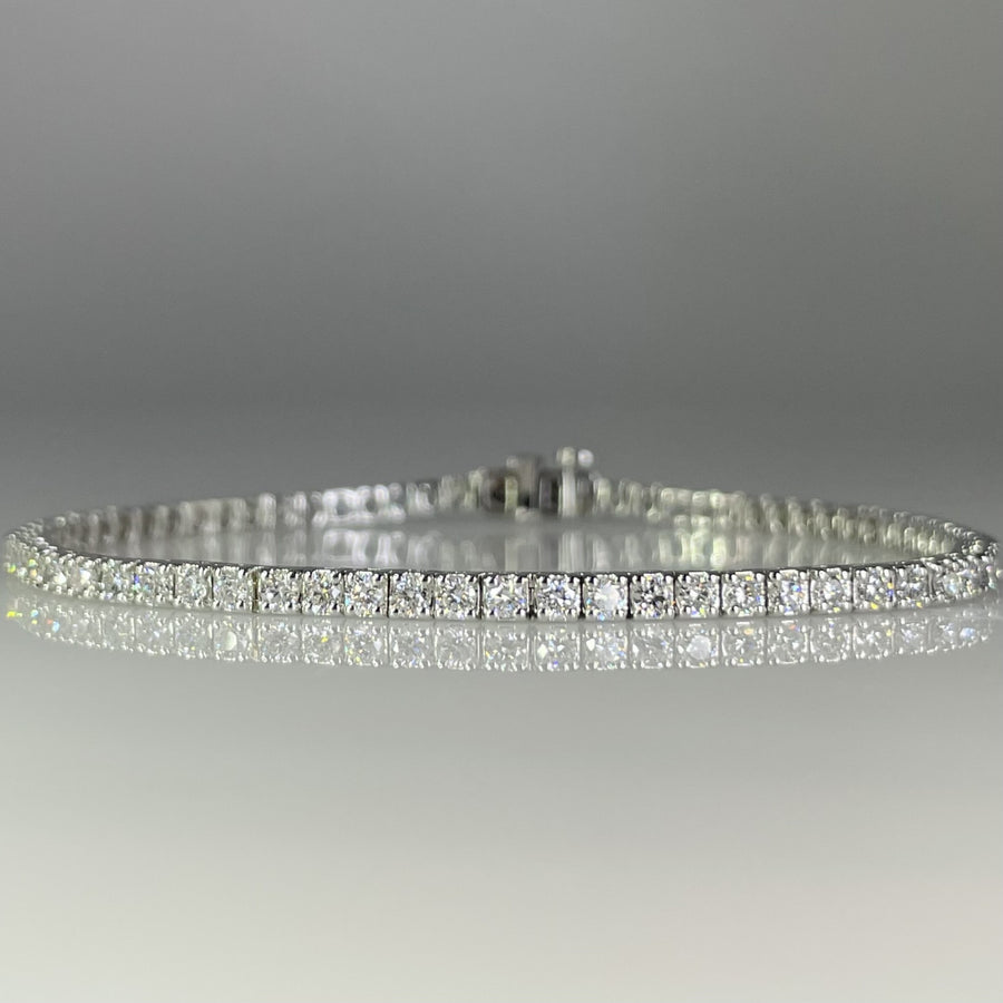 14K White Gold Lab Grown Round Diamond Tennis Bracelet 2.58ct