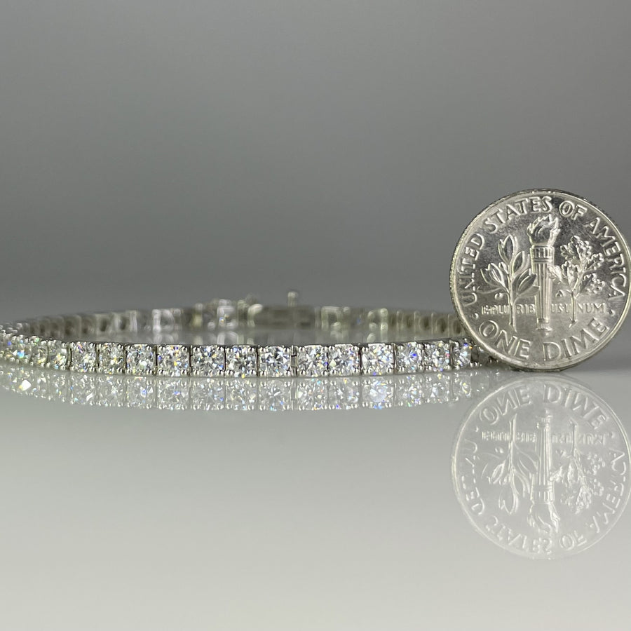 14K White Gold Lab Grown Round Diamond Tennis Bracelet 5.06ct
