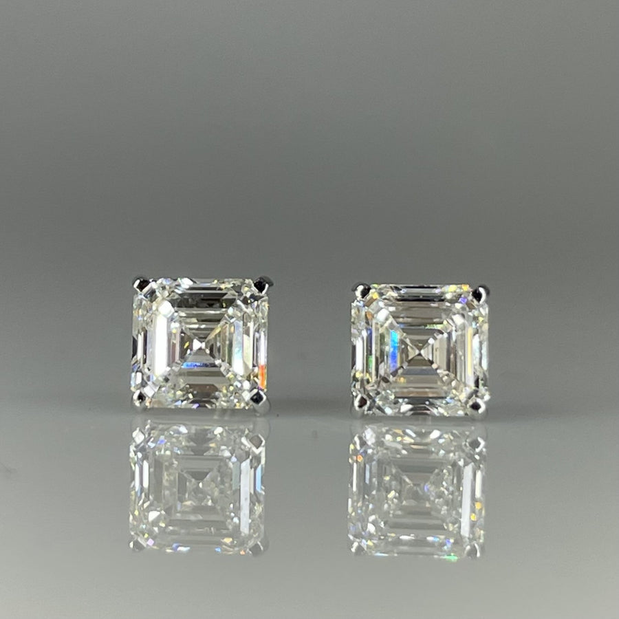 14K White Gold Lab Grown Asscher Cut 2.04ct