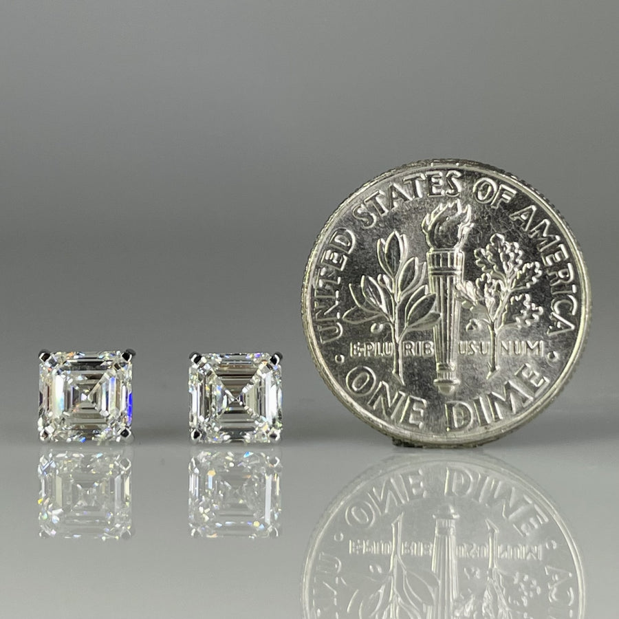 14K White Gold Lab Grown Asscher Cut 2.04ct