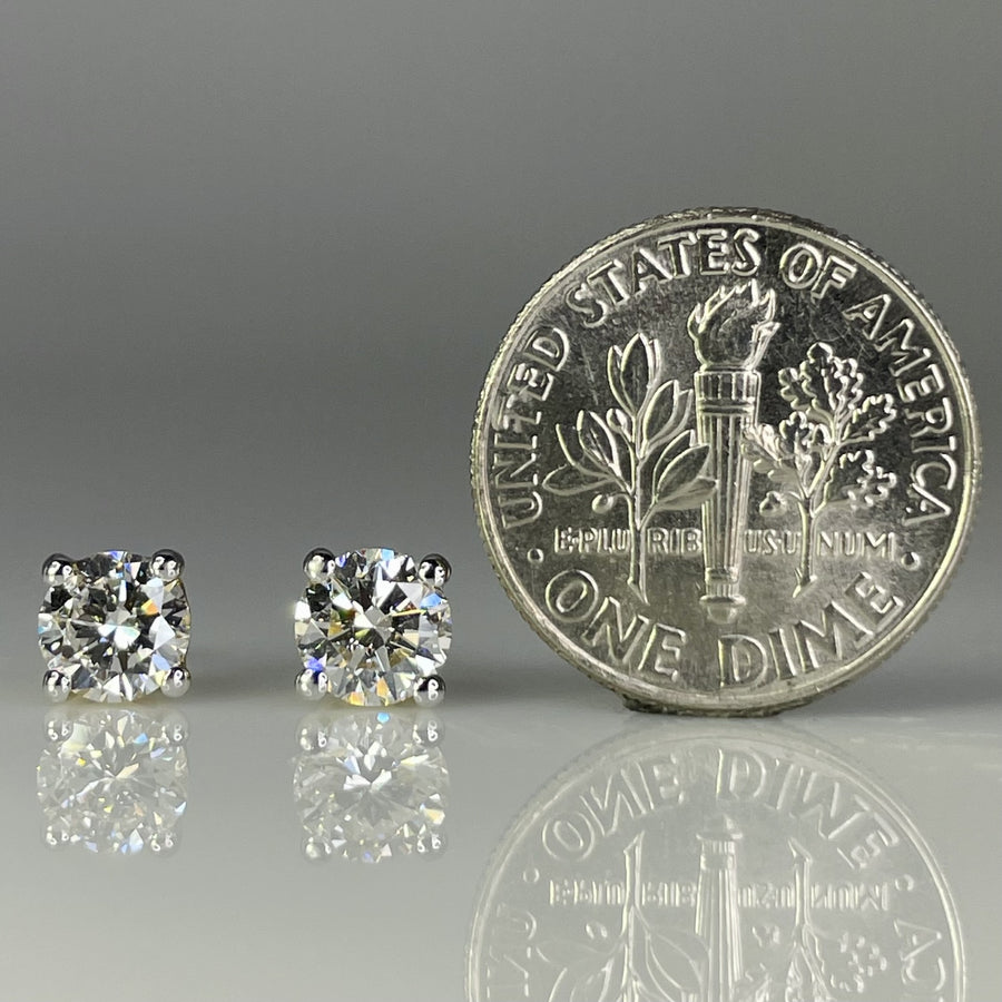 14K Yellow Gold Lab Grown Round Diamond Stud Earrings 1.26ct