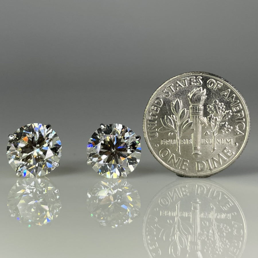 14K Yellow Gold Lab Grown Diamond Studs 6.05ct I/VS