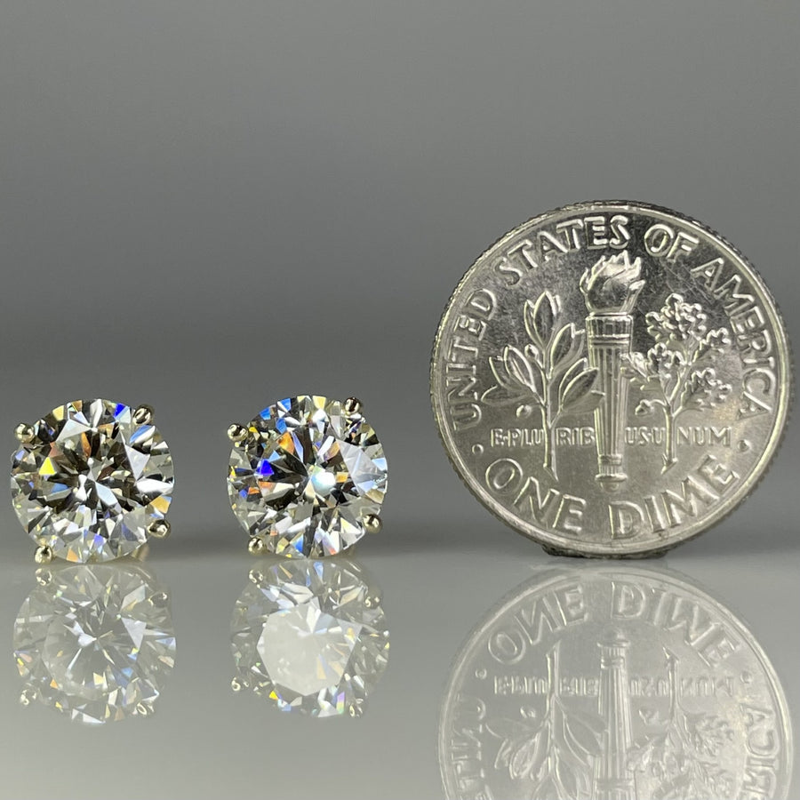 14K Yellow Gold Lab Diamond Stud Earrings 4.00ct I/VS1
