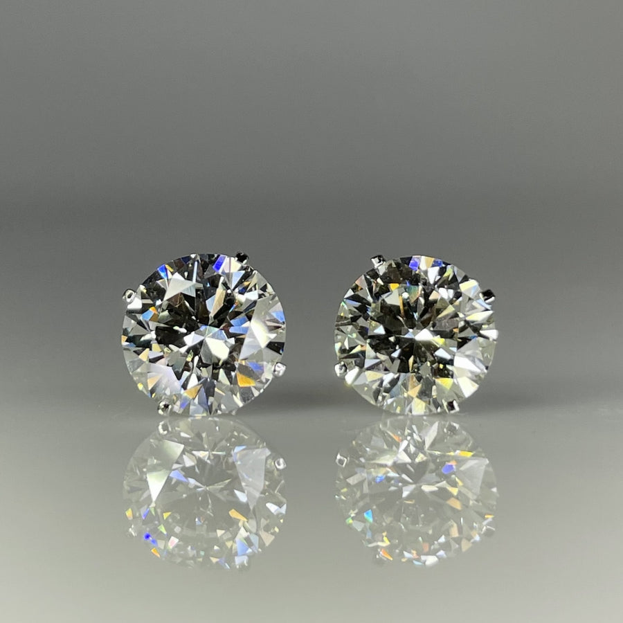 14K White Gold Lab Grown Diamond Studs 4.88ct I/VS