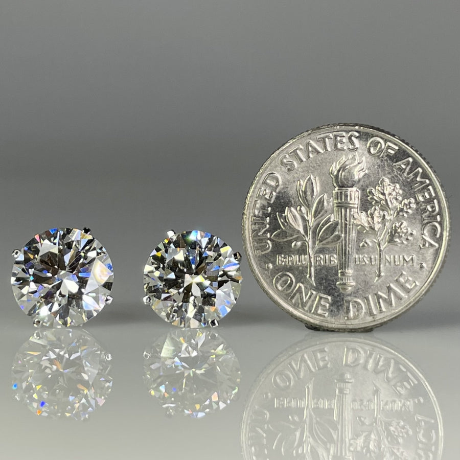 14K White Gold Lab Grown Diamond Studs 4.88ct I/VS