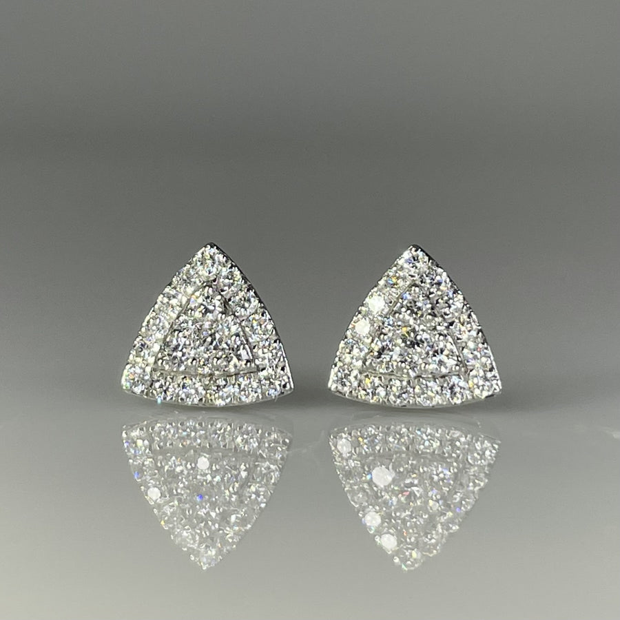 14K White Gold Trilliant Lab Grown Diamond Studs 0.38ct