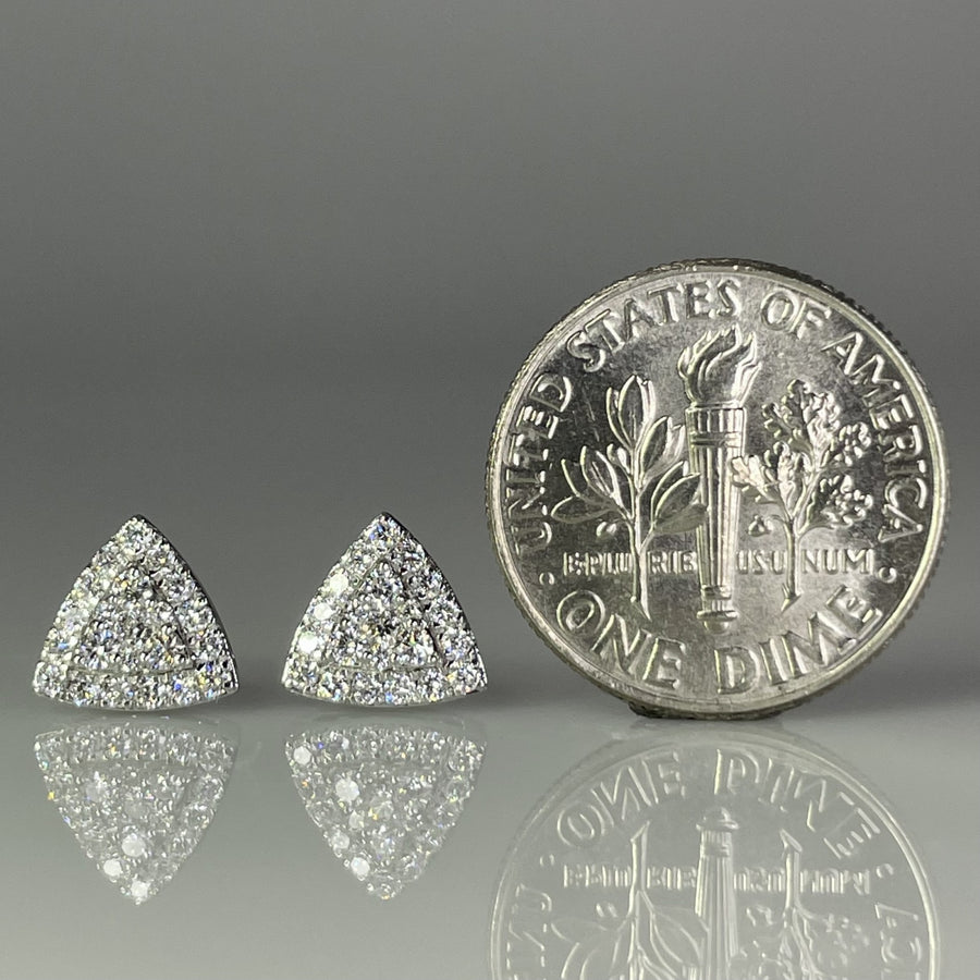 14K White Gold Trilliant Lab Grown Diamond Studs 0.38ct