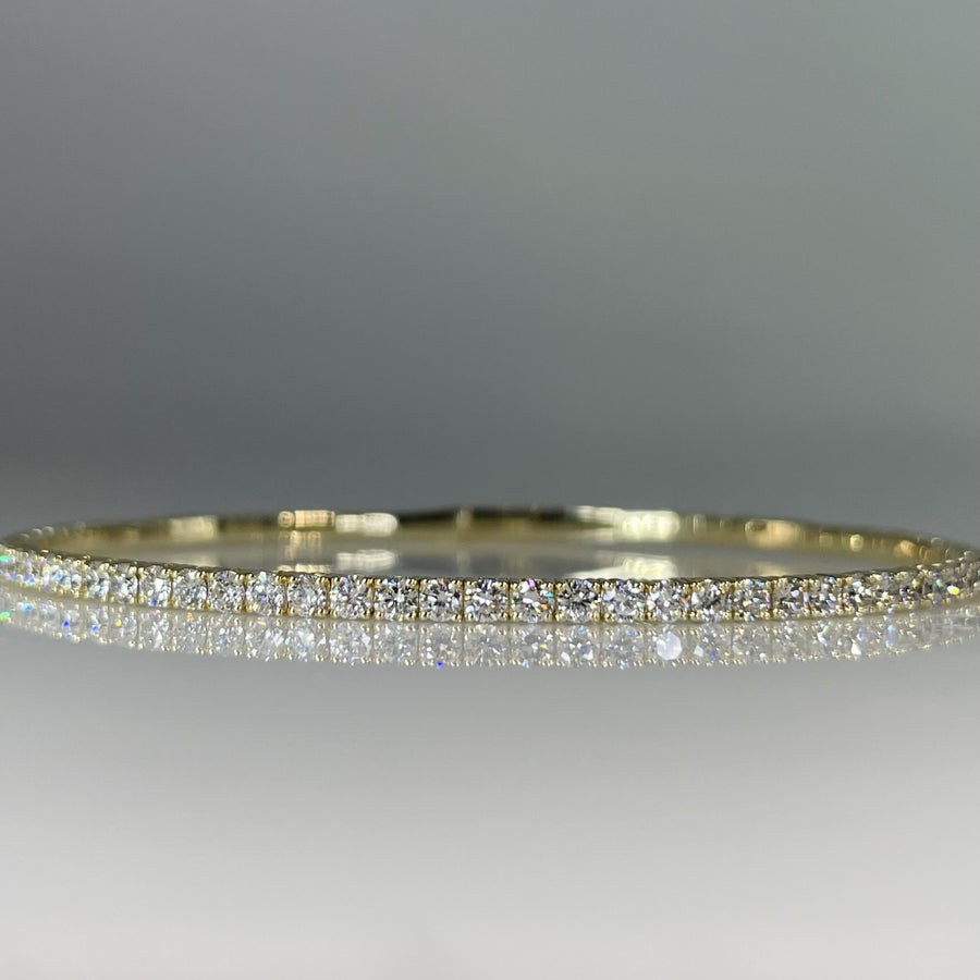 14K Yellow Gold Lab Grown Round Diamond Bracelet 3.03ct