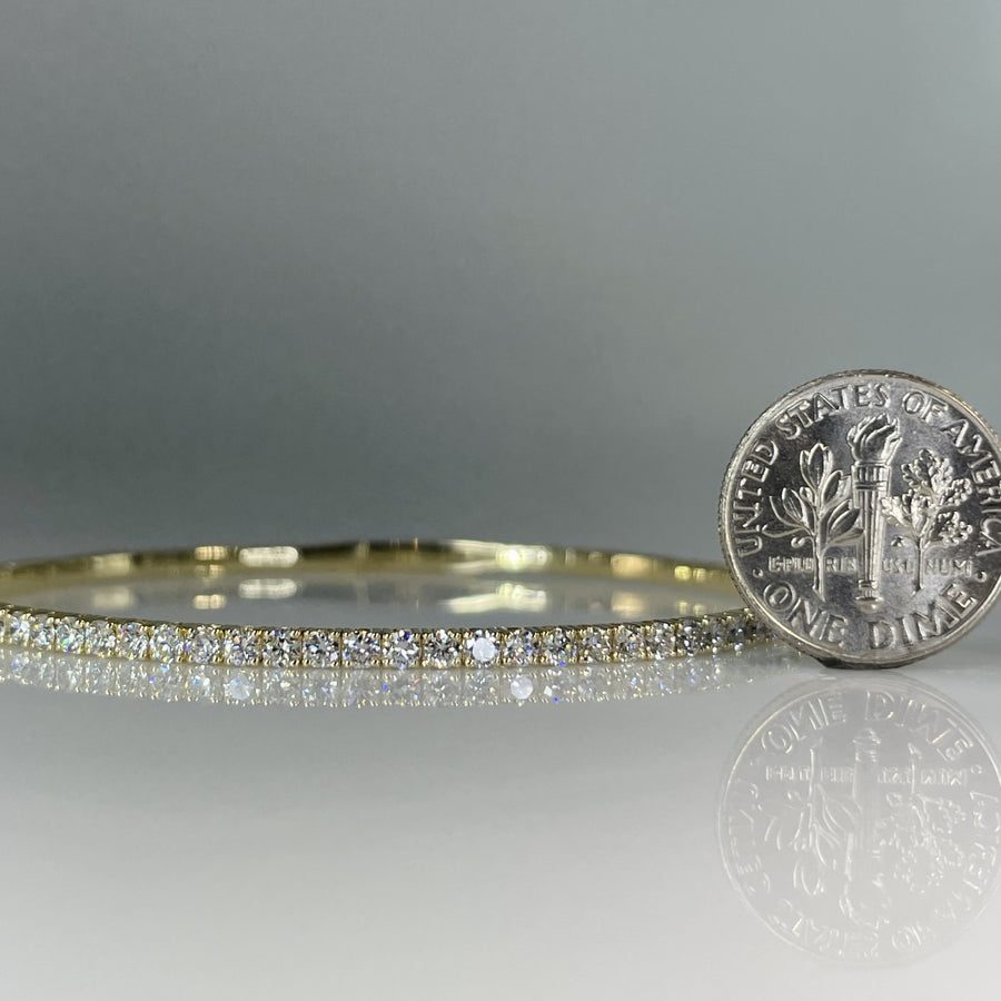 14K Yellow Gold Lab Grown Round Diamond Bracelet 3.03ct
