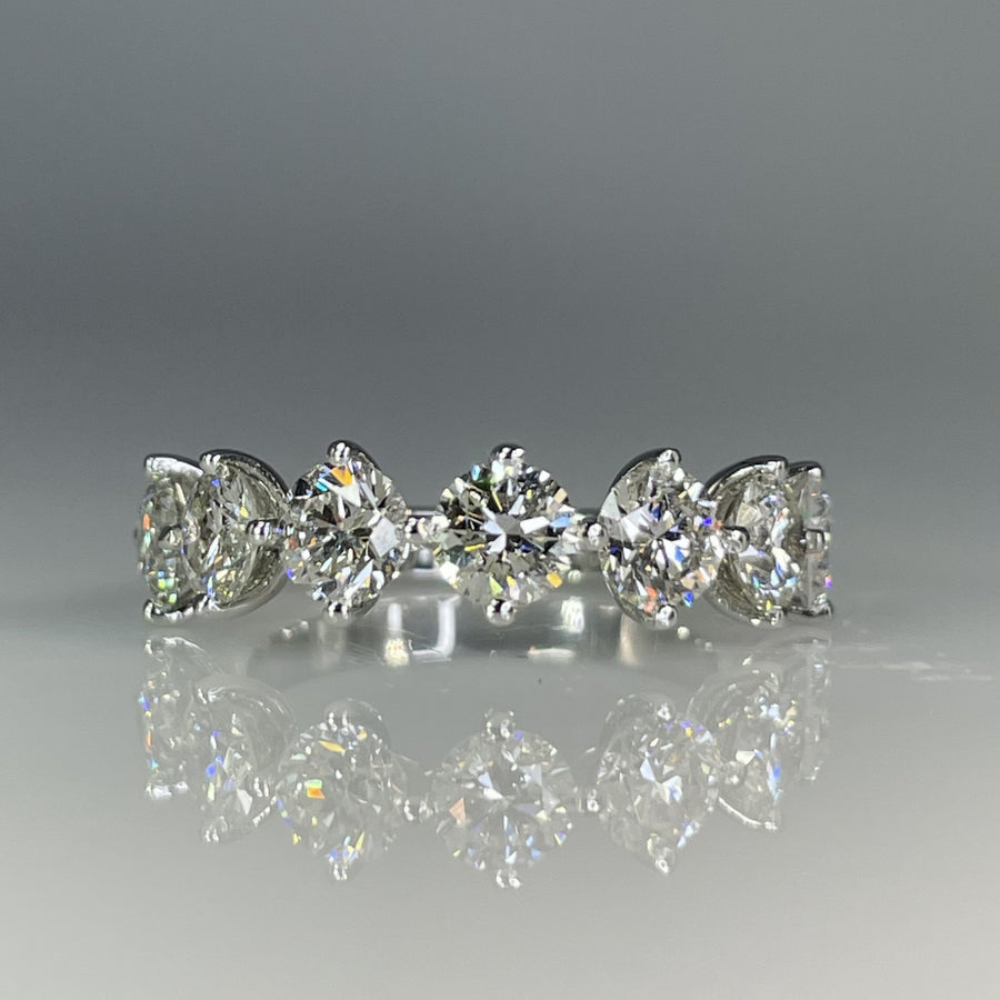 14K White Gold Lab Grown Diamond Half Band Ring 2.94ct