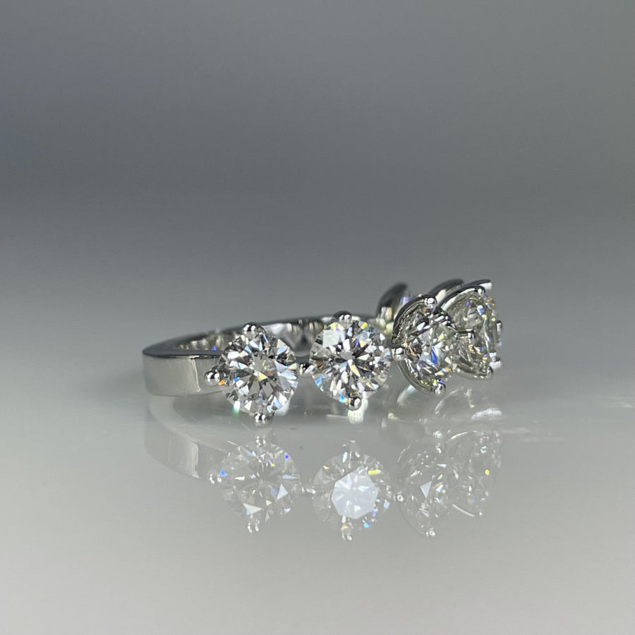 14K White Gold Lab Grown Diamond Half Band Ring 2.94ct