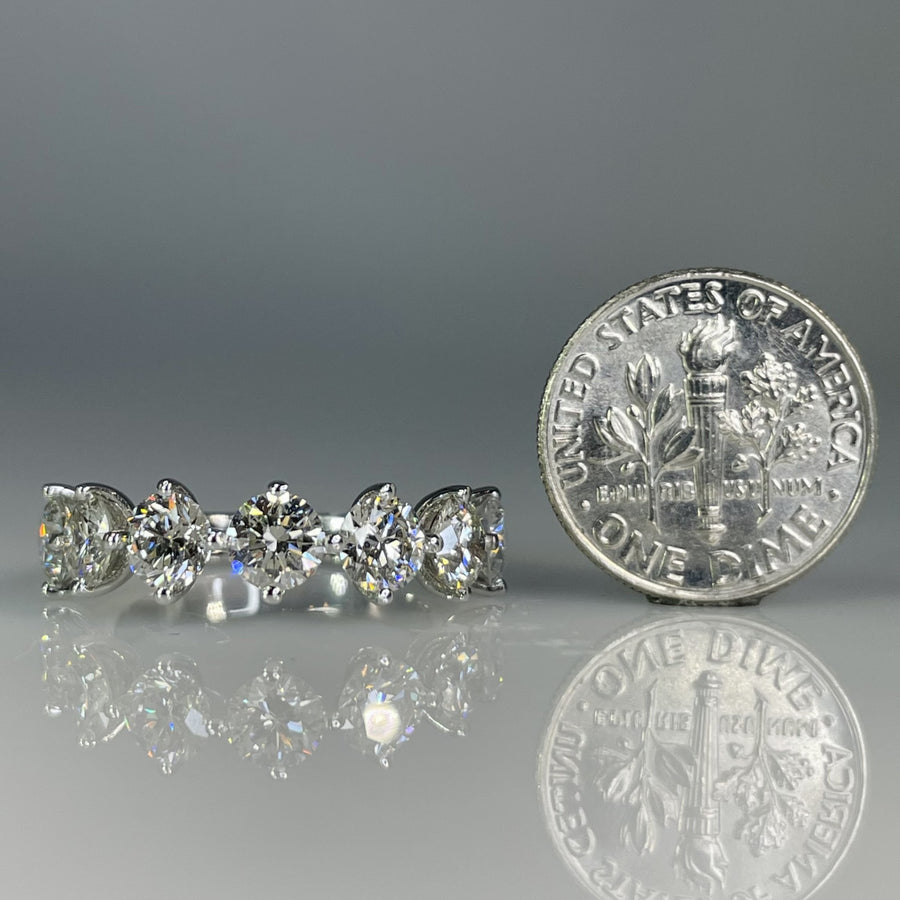 14K White Gold Lab Grown Diamond Half Band Ring 2.94ct