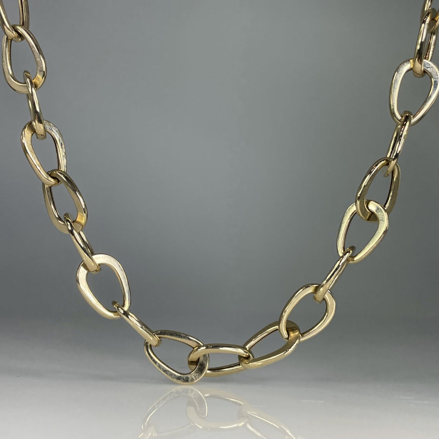 14K Yellow Gold Round Link Chain 15mm