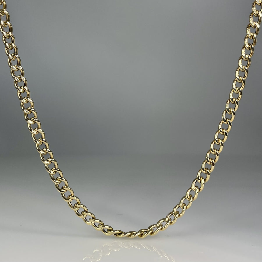 14K Yellow Gold Curb & Marina Combination Chain 4mm