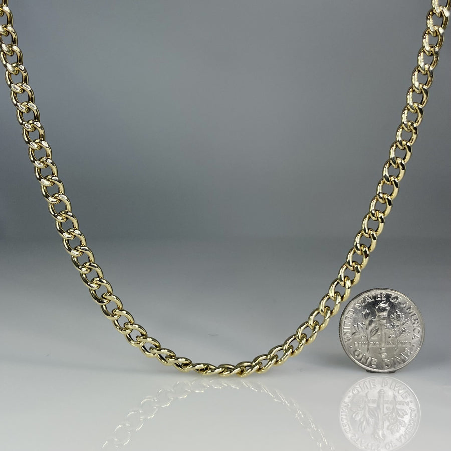14K Yellow Gold Curb & Marina Combination Chain 4mm