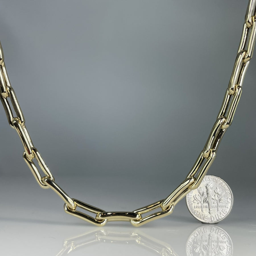 14K Yellow Gold Paperclip Chain 5x16mm