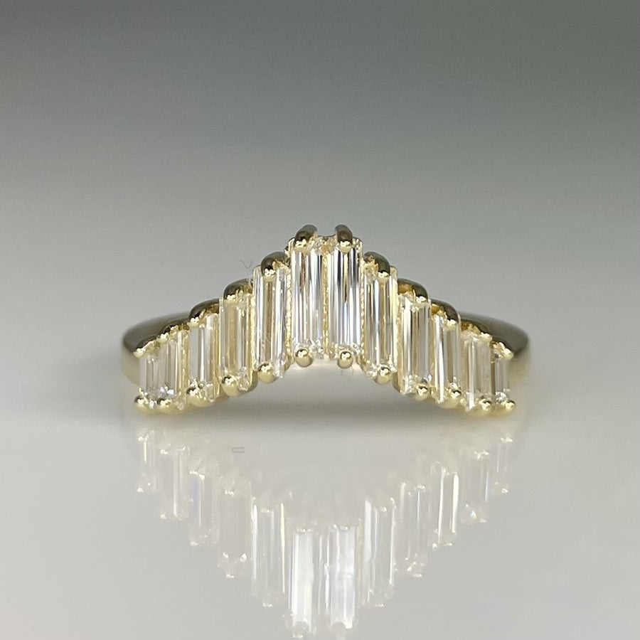 14K Yellow Gold Baguette Diamond Ring 0.78ct