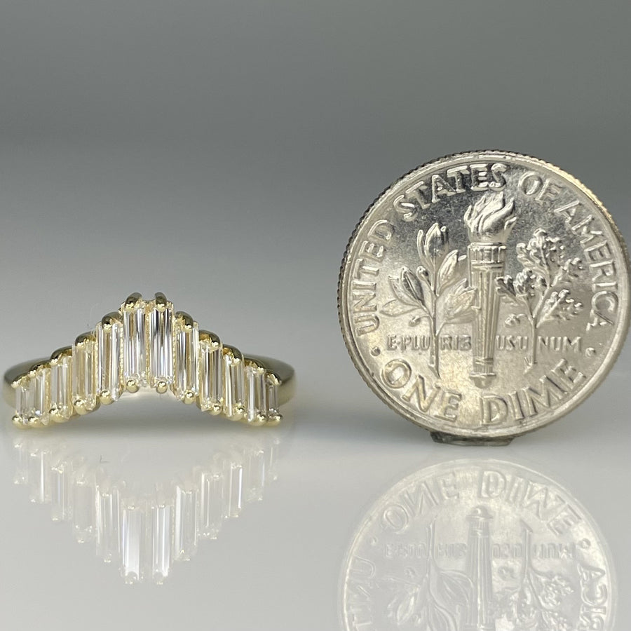 14K Yellow Gold Baguette Diamond Ring 0.78ct