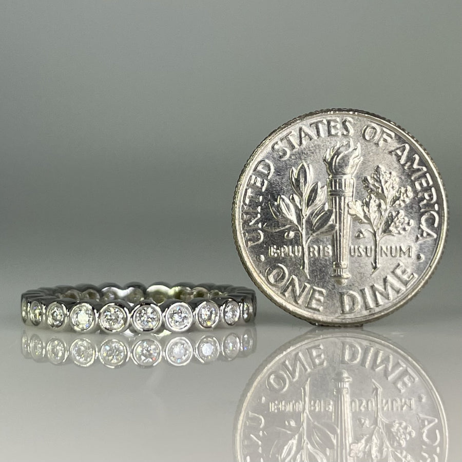14K White Gold Round Diamond Eternity Band 0.44ct