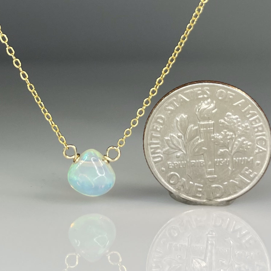 Ethiopian Opal Drop Necklace 7.5mm