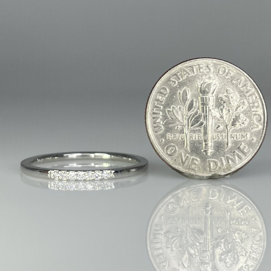 14K White Gold Natural White Diamond Ring 0.05ct