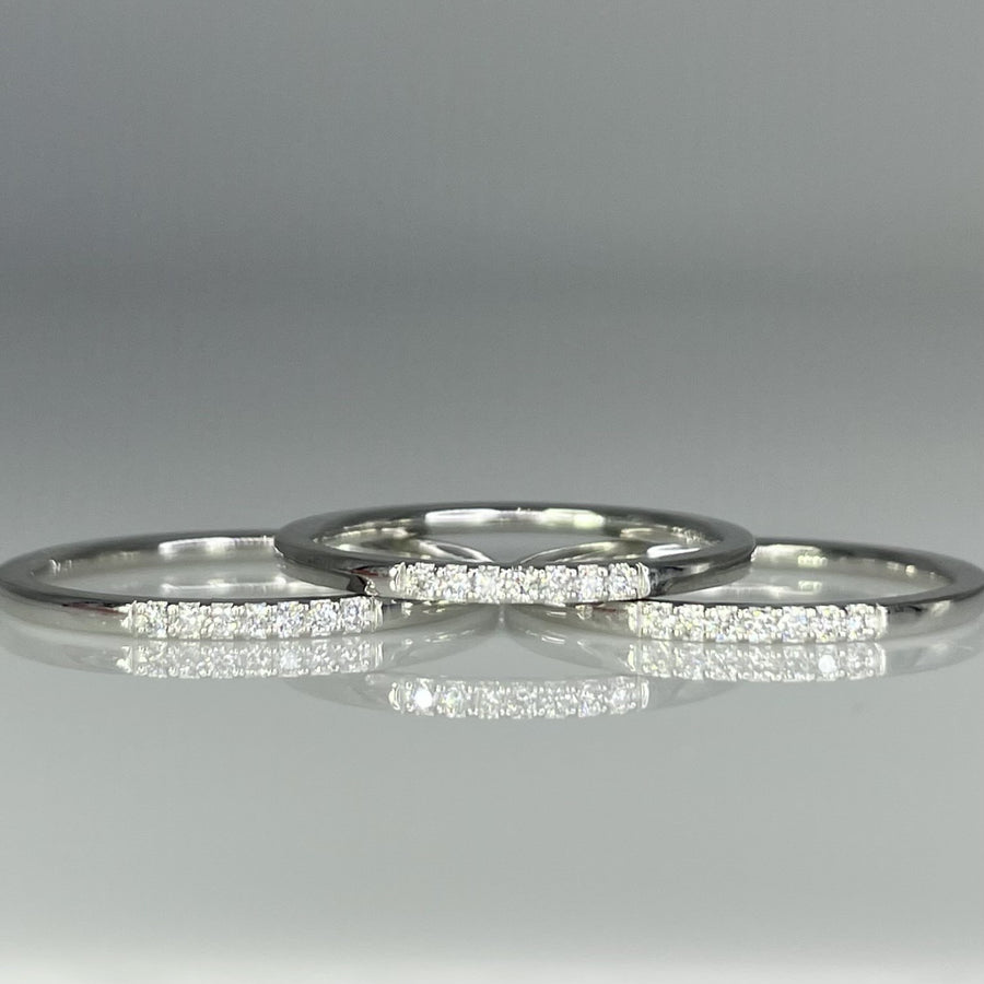 14K White Gold Natural White Diamond Ring 0.05ct