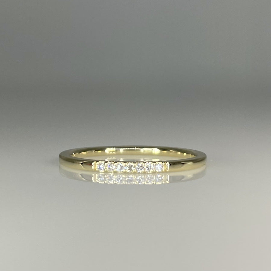 14K Yellow Gold Natural White Diamond Ring 0.05ct