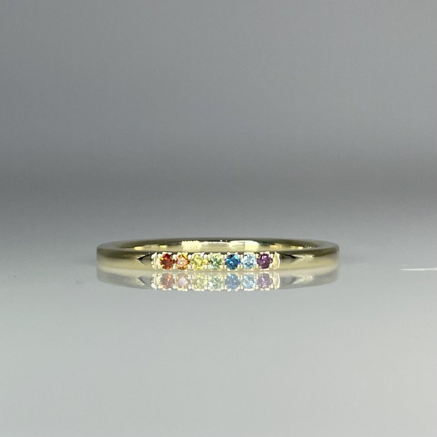 14K Yellow Gold Treated Color Diamond Ring 0.05ct