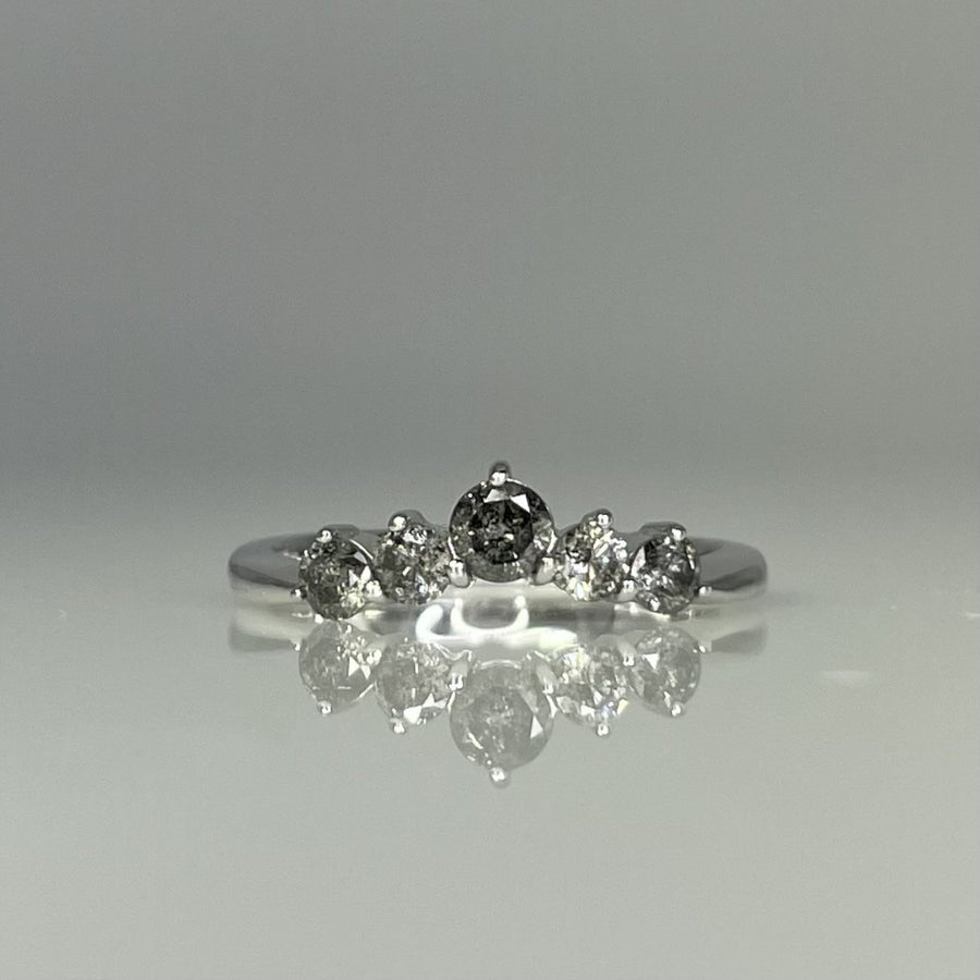 14K White Gold Natural Grey Diamond Ring 0.50ct