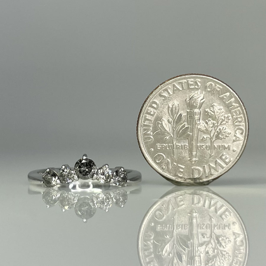 14K White Gold Natural Grey Diamond Ring 0.50ct
