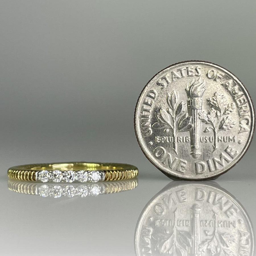 18K Yellow Gold Natural Diamond Ring 0.10ct