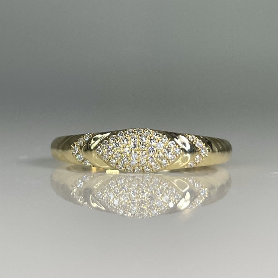 14K Yellow Gold Natural Diamond Ring 0.11ct