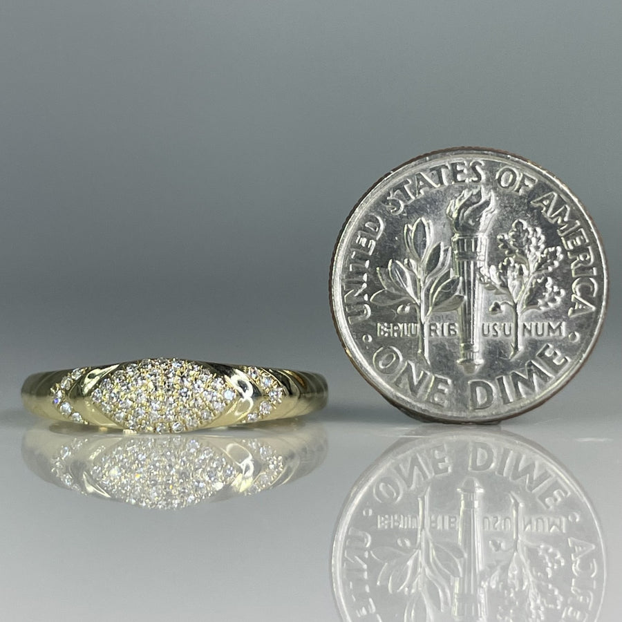 14K Yellow Gold Natural Diamond Ring 0.11ct