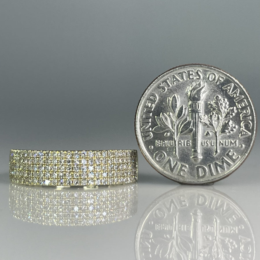 14K Yellow Gold Natural Pave Diamond Ring 0.58ct