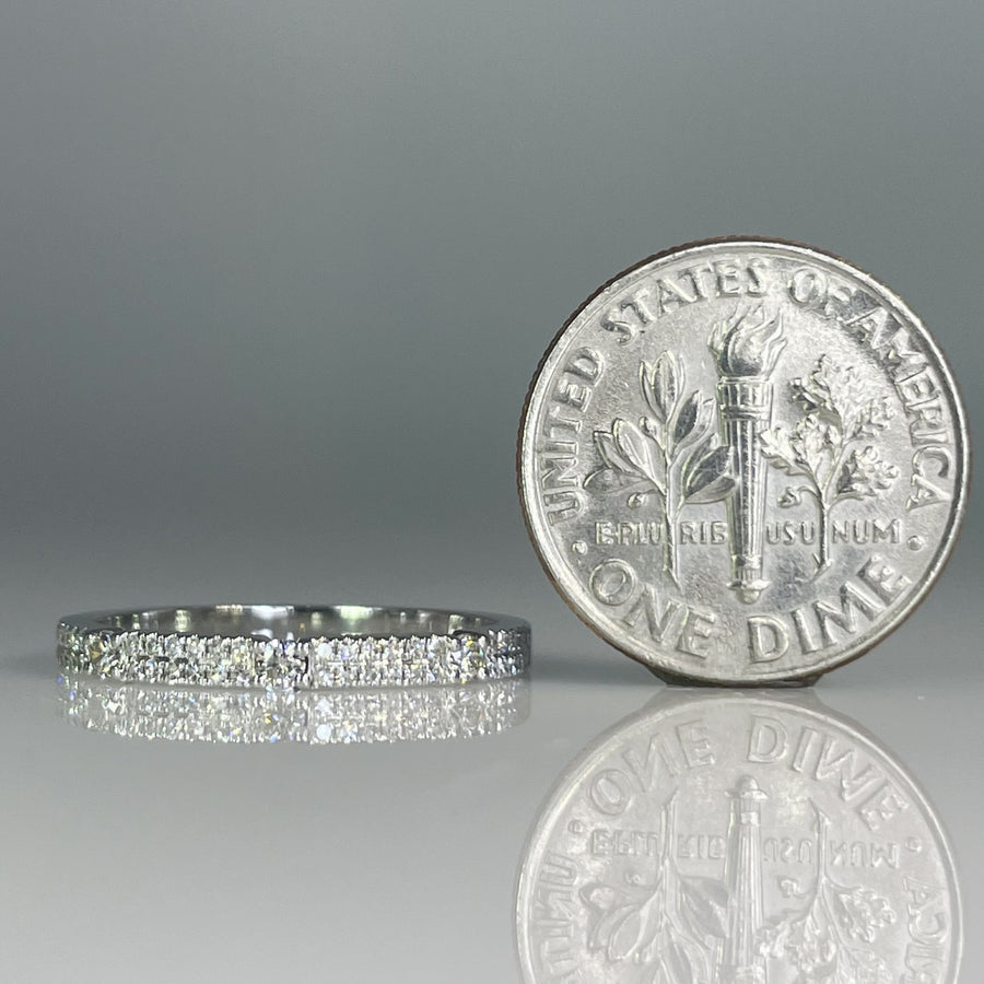 14K White Gold Natural Diamond Ring 0.18ct