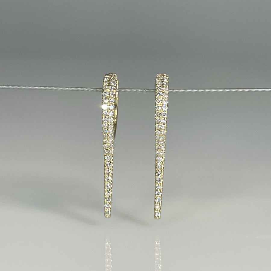 14K Yellow Gold Natural Diamond Spike Earrings 0.20ct