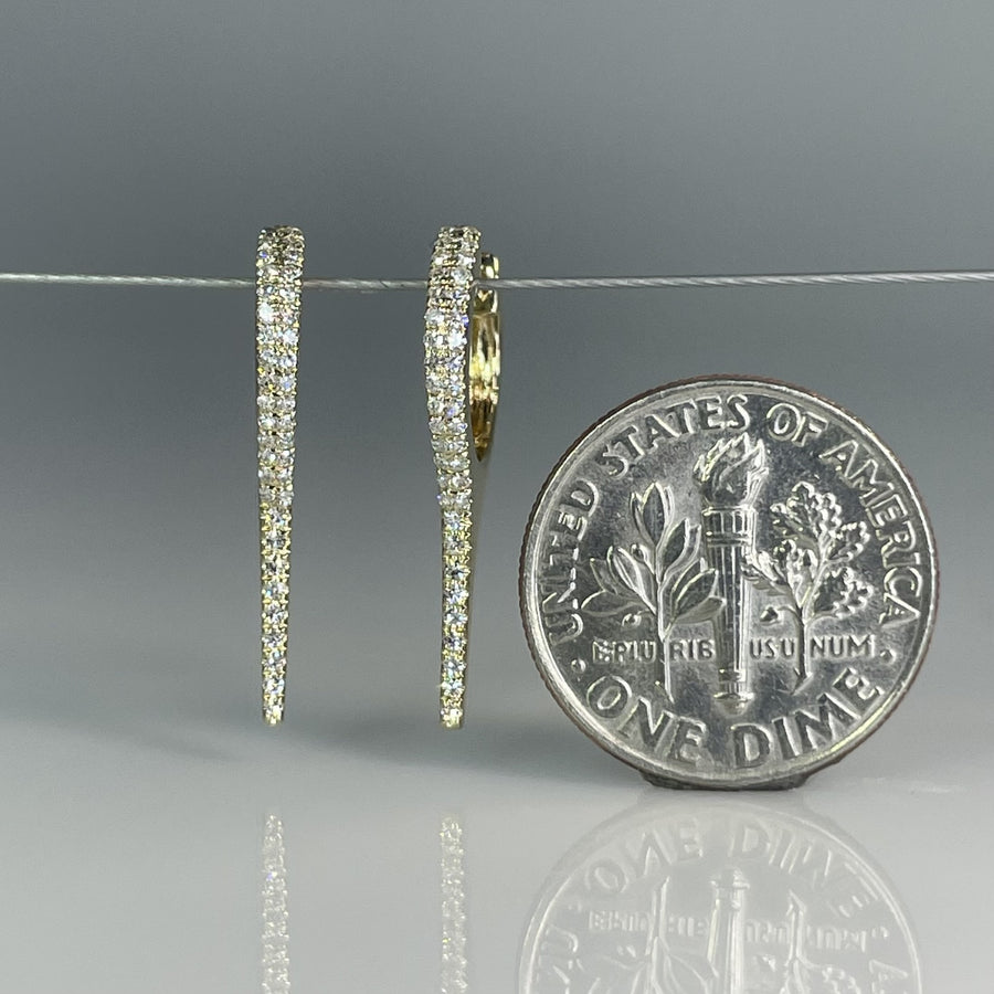 14K Yellow Gold Natural Diamond Spike Earrings 0.20ct