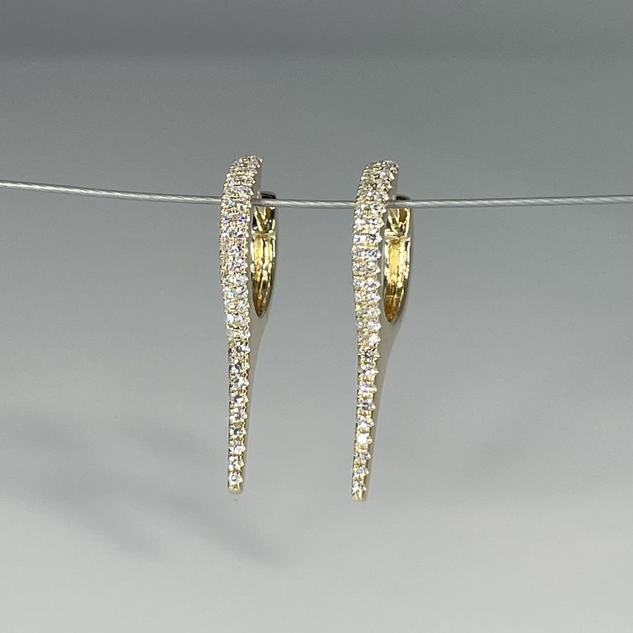 14K Yellow Gold Diamond Spike Earrings 0.20ct