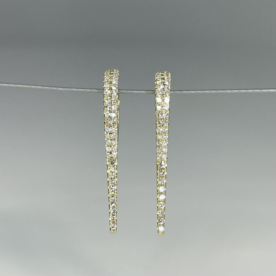 14K Yellow Gold Diamond Spike Earrings 0.20ct