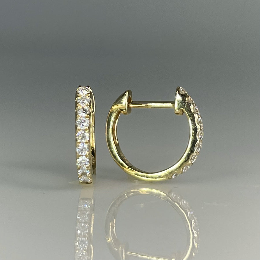 14K Yellow Gold Natural Diamond Huggies 0.22ct