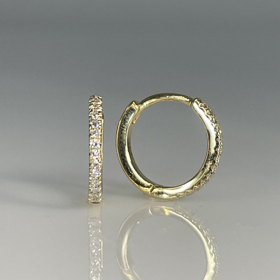 14K Yellow Gold Natural Diamond Huggies 0.08ct