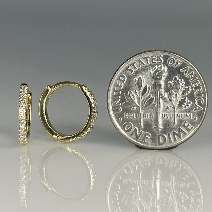 14K Yellow Gold Natural Diamond Huggies 0.08ct