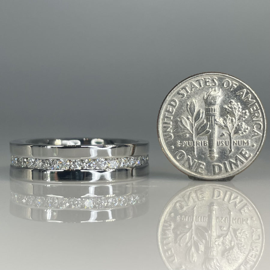 14K White Gold White Diamond Eternity Band 1.1ct