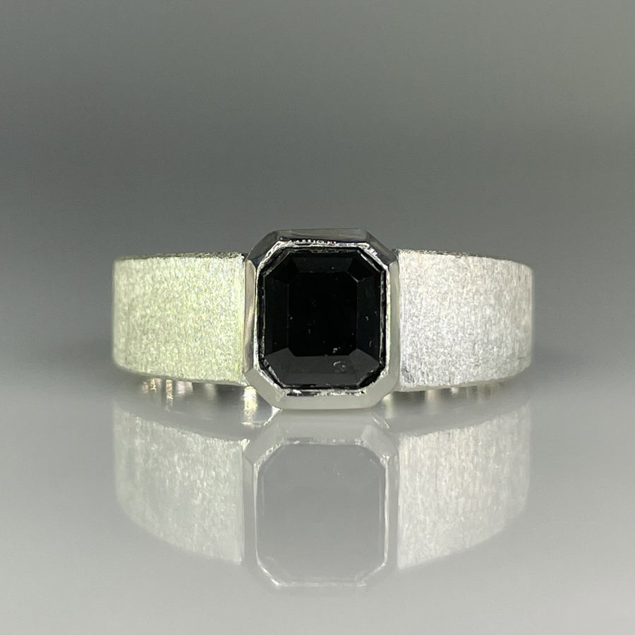 Sterling Silver Black Diamond Ring 2.00ct