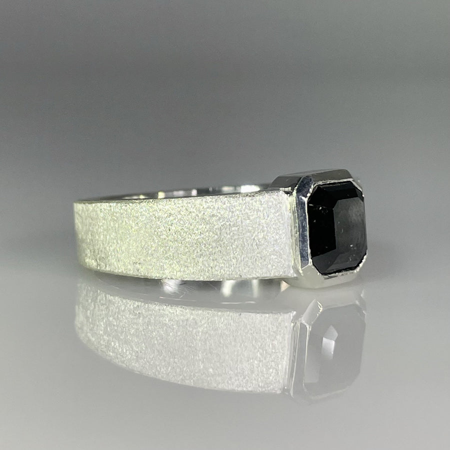 Sterling Silver Black Diamond Ring 2.00ct
