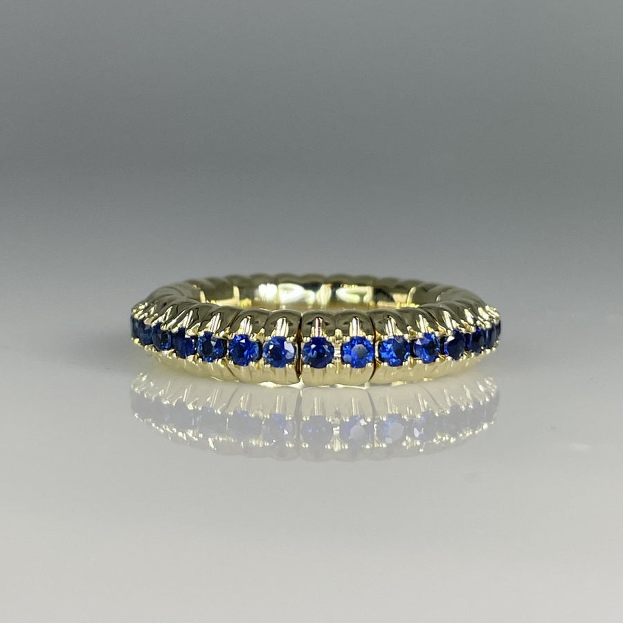 14K Yellow Gold Sapphire Eternity Ring 1.1ct