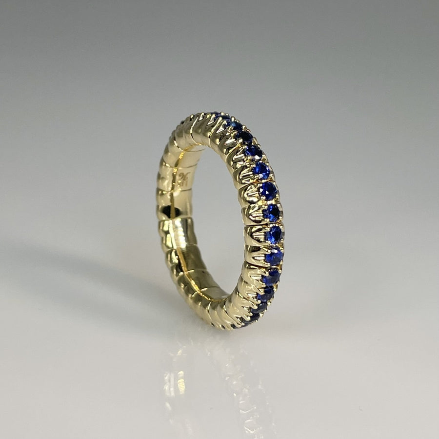 14K Yellow Gold Sapphire Eternity Ring 1.1ct