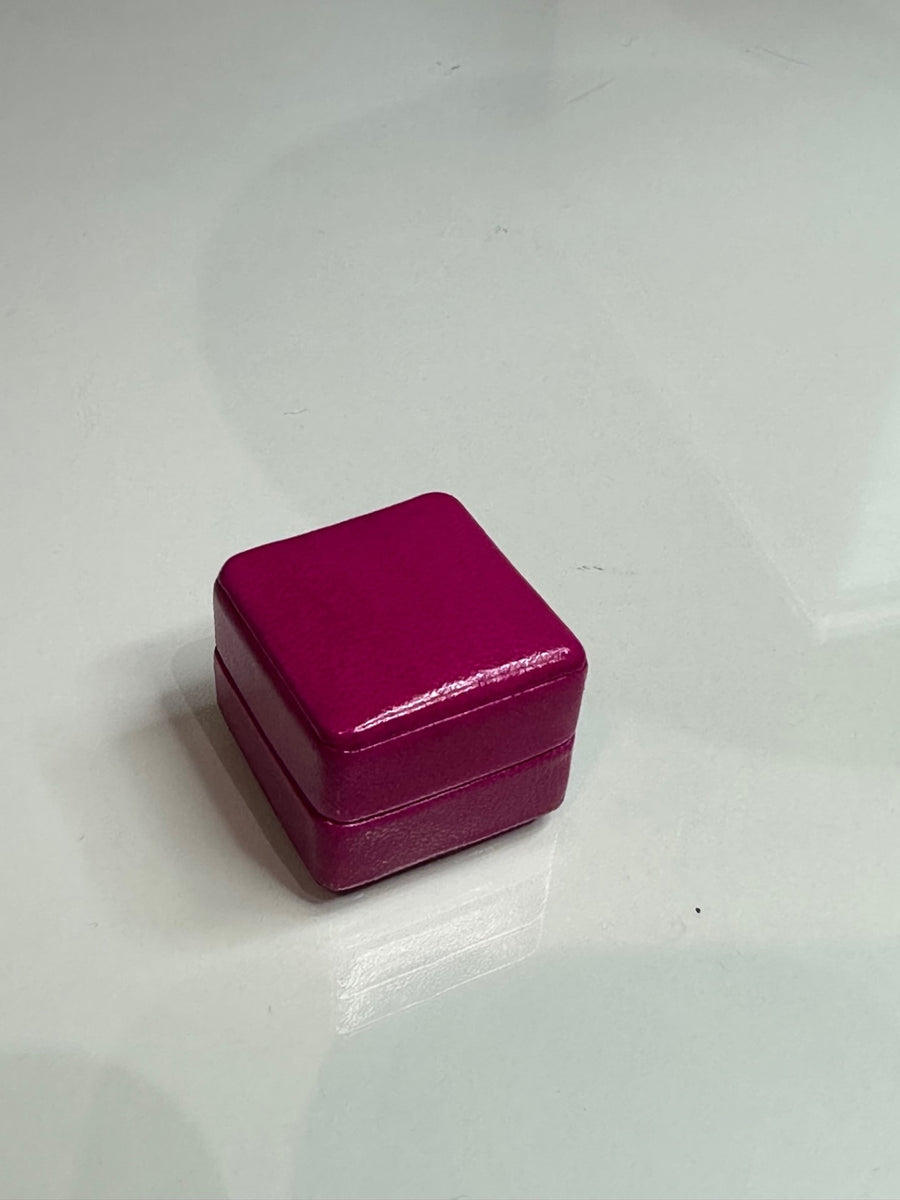 Fuchsia Pink Leather Stud Earring Case