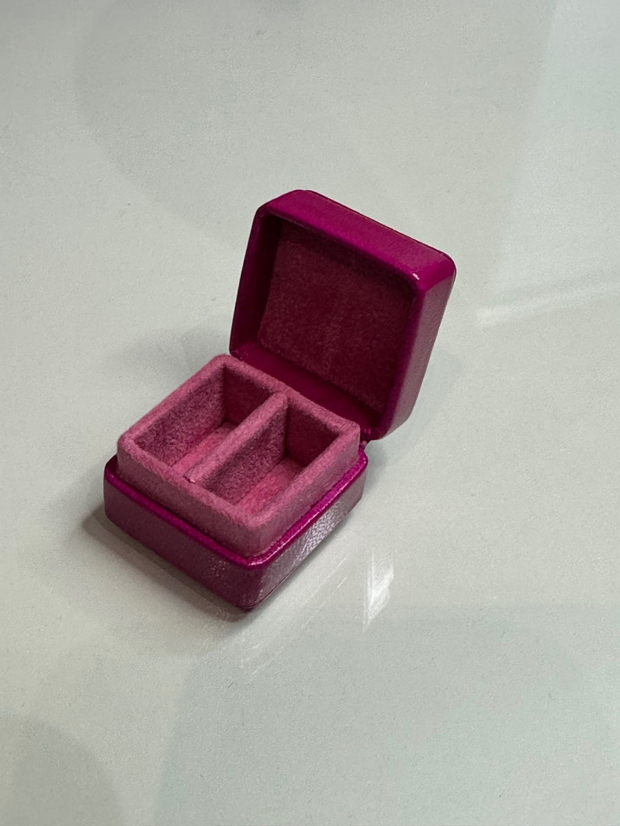 Fuchsia Pink Leather Stud Earring Case